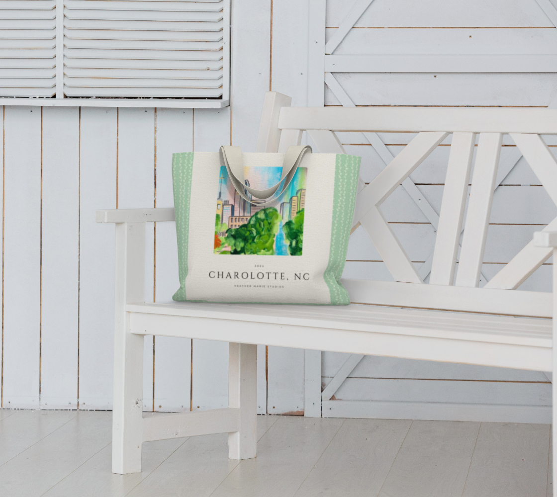 Blooming Charlotte Skyline Tote