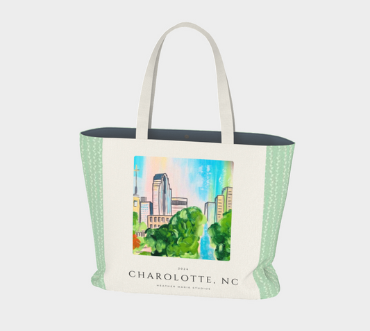 Blooming Charlotte Skyline Tote