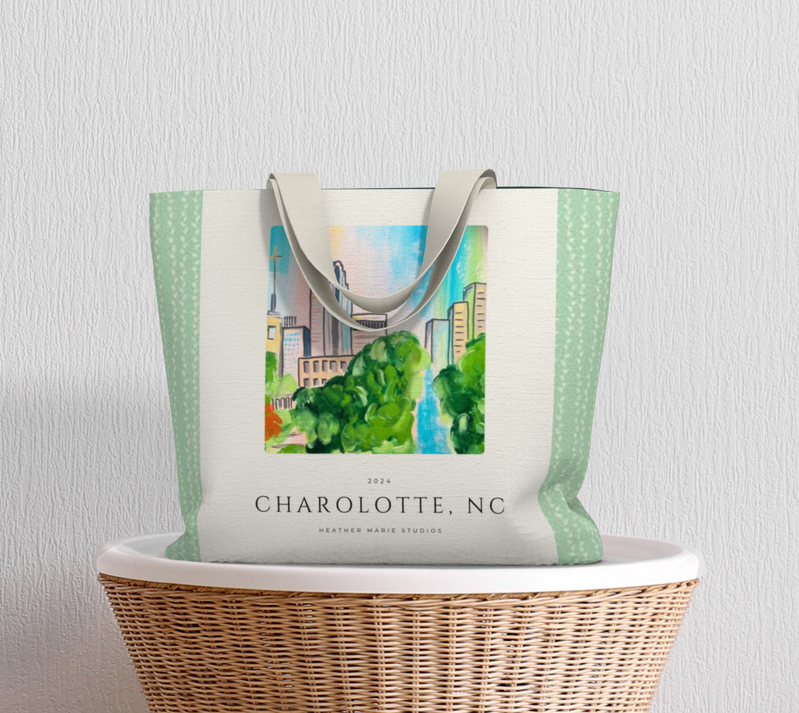 Blooming Charlotte Skyline Tote